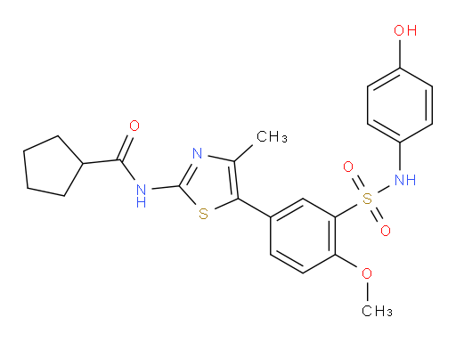 N-[5-[3-[[(4-Hydroxyphenyl)amino]sulfonyl]-4-methoxyphenyl]-4-methyl-2-thiazolyl]cyclopentanecarboxamide (ACI)