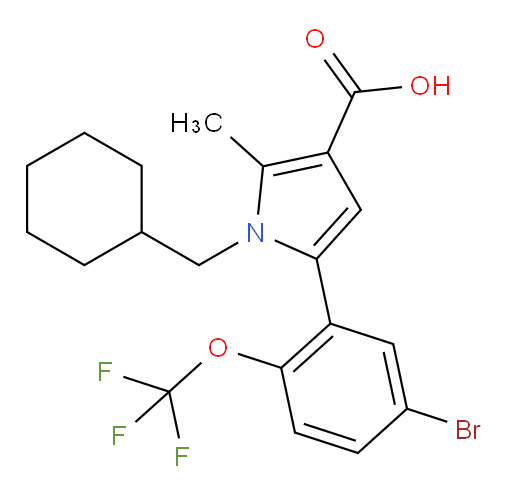 5-[5-Bromo-2-(trifluoromethoxy)phenyl]-1-(cyclohexylmethyl)-2-methyl-1H-pyrrole-3-carboxylic acid (ACI)