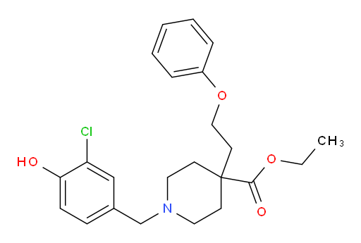 Ethyl 1-[(3-chloro-4-hydroxyphenyl)methyl]-4-(2-phenoxyethyl)-4-piperidinecarboxylate (ACI)