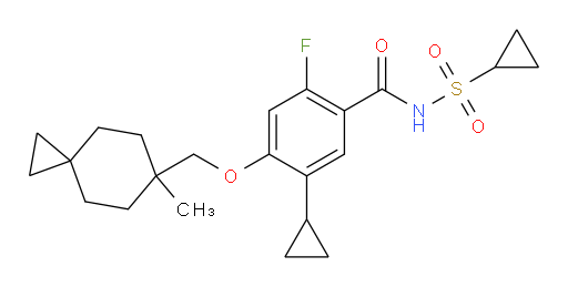5-Cyclopropyl-N-(cyclopropylsulfonyl)-2-fluoro-4-[(6-methylspiro[2.5]oct-6-yl)methoxy]benzamide (ACI)