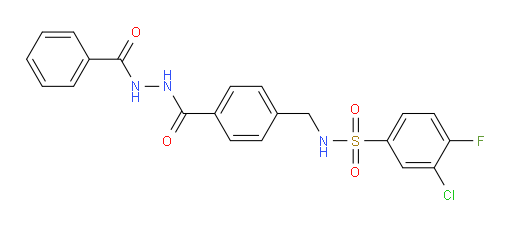 4-[[[(3-Chloro-4-fluorophenyl)sulfonyl]amino]methyl]benzoic acid 2-benzoylhydrazide (ACI)