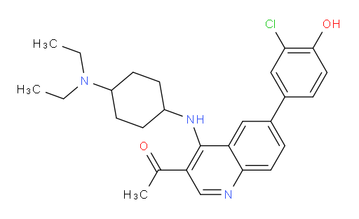 Ethanone, 1-[6-(3-chloro-4-hydroxyphenyl)-4-[[4-(diethylamino)cyclohexyl]amino]-3-quinolinyl]- (ACI)