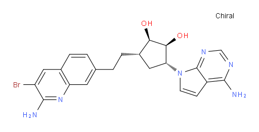(1S,2R,3S,5R)-3-[2-(2-Amino-3-bromo-7-quinolinyl)ethyl]-5-(4-amino-7H-pyrrolo[2,3-d]pyrimidin-7-yl)-1,2-cyclopentanediol (ACI)
