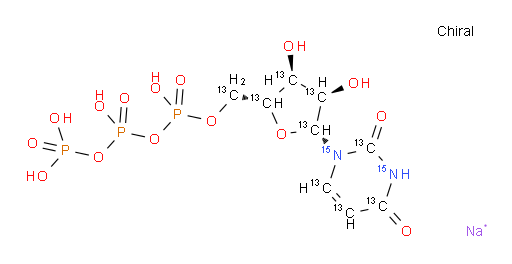 Uridine-1′,2,2′,3′,4,4′,5,5′,6-13C9-1,3-15N2 5′-(tetrahydrogen triphosphate), sodium salt (1:?) (ACI)