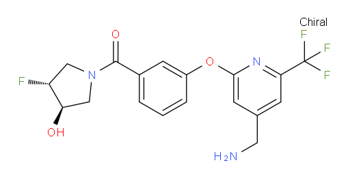 [3-[[4-(Aminomethyl)-6-(trifluoromethyl)-2-pyridinyl]oxy]phenyl][(3R,4R)-3-fluoro-4-hydroxy-1-pyrrolidinyl]methanone (ACI)
