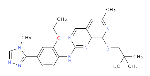 N8-(2,2-Dimethylpropyl)-N2-[2-ethoxy-4-(4-methyl-4H-1,2,4-triazol-3-yl)phenyl]-6-methylpyrido[3,4-d]pyrimidine-2,8-diamine (ACI)