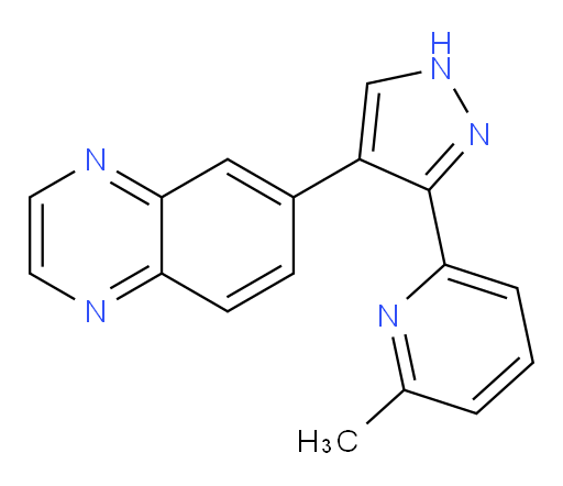 6-[3-(6-Methyl-2-pyridinyl)-1H-pyrazol-4-yl]quinoxaline (ACI)