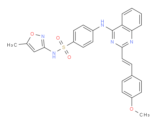 4-[[2-[(1E)-2-(4-Methoxyphenyl)ethenyl]-4-quinazolinyl]amino]-N-(5-methyl-3-isoxazolyl)benzenesulfonamide (ACI)