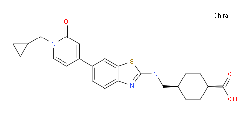 trans-4-[[[6-[1-(Cyclopropylmethyl)-1,2-dihydro-2-oxo-4-pyridinyl]-2-benzothiazolyl]amino]methyl]cyclohexanecarboxylic acid (ACI)