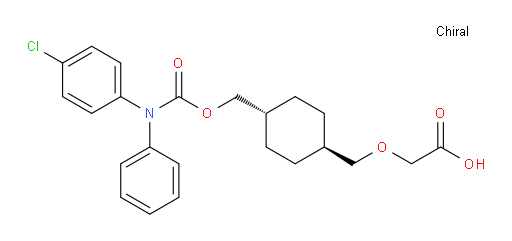 2-[[trans-4-[[[[(4-Chlorophenyl)phenylamino]carbonyl]oxy]methyl]cyclohexyl]methoxy]acetic acid (ACI)