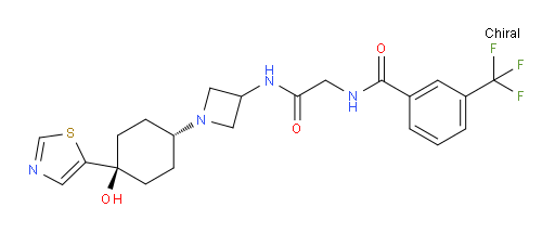 N-[2-[[1-[trans-4-Hydroxy-4-(5-thiazolyl)cyclohexyl]-3-azetidinyl]amino]-2-oxoethyl]-3-(trifluoromethyl)benzamide (ACI)