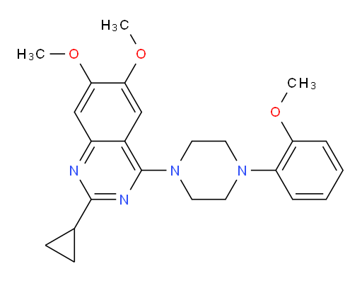 2-Cyclopropyl-6,7-dimethoxy-4-[4-(2-methoxyphenyl)-1-piperazinyl]quinazoline (ACI)