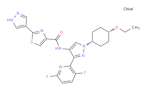 N-[3-(3,6-Difluoro-2-pyridinyl)-1-(cis-4-ethoxycyclohexyl)-1H-pyrazol-4-yl]-2-(1H-pyrazol-4-yl)-4-thiazolecarboxamide (ACI)
