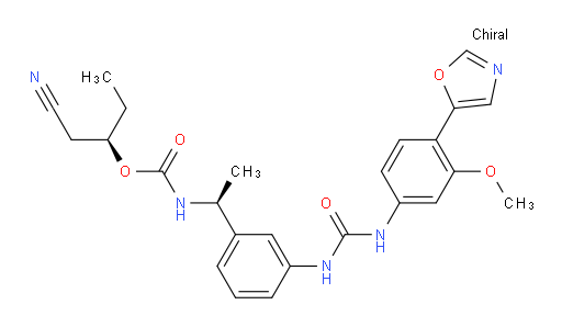 (1R)-1-(Cyanomethyl)propyl N-[(1S)-1-[3-[[[[3-methoxy-4-(5-oxazolyl)phenyl]amino]carbonyl]amino]phenyl]ethyl]carbamate (ACI)