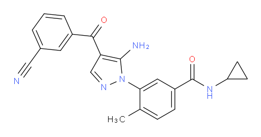3-[5-Amino-4-(3-cyanobenzoyl)-1H-pyrazol-1-yl]-N-cyclopropyl-4-methylbenzamide (ACI)