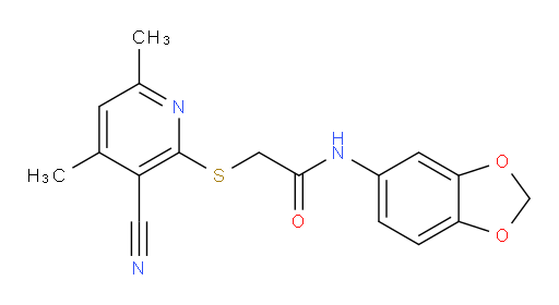 N-1,3-Benzodioxol-5-yl-2-[(3-cyano-4,6-dimethyl-2-pyridinyl)thio]acetamide (ACI)