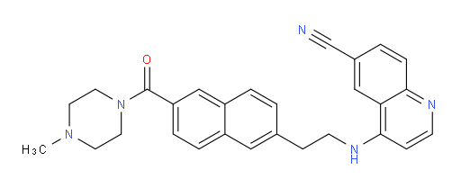 4-[[2-[6-[(4-Methyl-1-piperazinyl)carbonyl]-2-naphthalenyl]ethyl]amino]-6-quinolinecarbonitrile (ACI)
