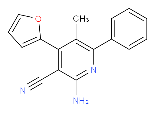 2-Amino-4-(2-furanyl)-5-methyl-6-phenyl-3-pyridinecarbonitrile (ACI)