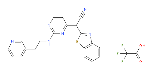 2-Benzothiazoleacetonitrile, α-[2-[[2-(3-pyridinyl)ethyl]amino]-4-pyrimidinyl]-, 2,2,2-trifluoroacetate (1:2) (ACI)