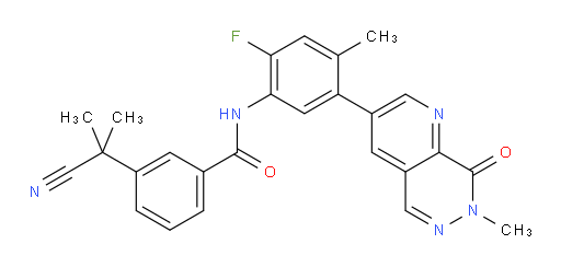 3-(1-Cyano-1-methylethyl)-N-[5-(7,8-dihydro-7-methyl-8-oxopyrido[2,3-d]pyridazin-3-yl)-2-fluoro-4-methylphenyl]benzamide (ACI)