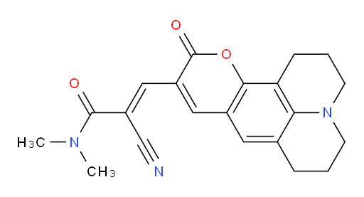 2-Cyano-N,N-dimethyl-3-(2,3,6,7-tetrahydro-11-oxo-1H,5H,11H-[1]benzopyrano[6,7,8-ij]quinolizin-10-yl)-2-propenamide (ACI)