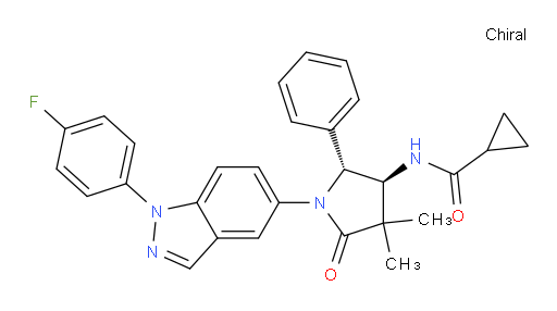 N-[(2R,3S)-1-[1-(4-Fluorophenyl)-1H-indazol-5-yl]-4,4-dimethyl-5-oxo-2-phenyl-3-pyrrolidinyl]cyclopropanecarboxamide (ACI)