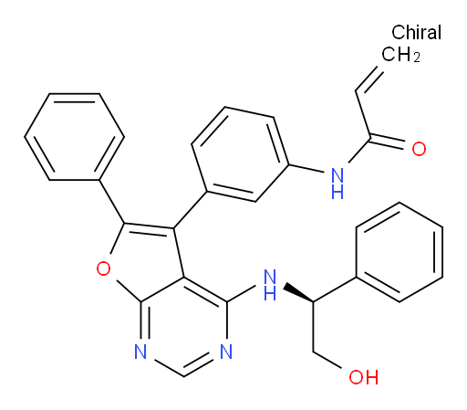 N-[3-[4-[[(1S)-2-Hydroxy-1-phenylethyl]amino]-6-phenylfuro[2,3-d]pyrimidin-5-yl]phenyl]-2-propenamide (ACI)