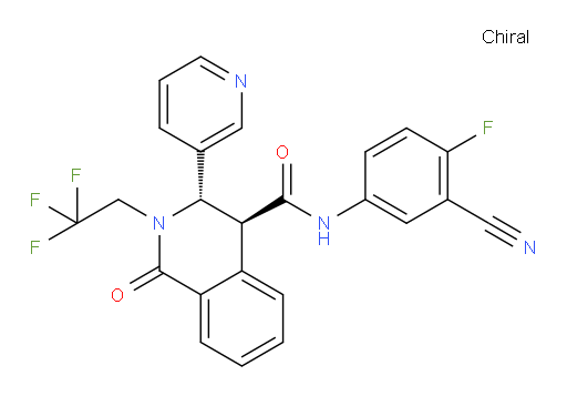 (3S,4S)-N-(3-Cyano-4-fluorophenyl)-1,2,3,4-tetrahydro-1-oxo-3-(3-pyridinyl)-2-(2,2,2-trifluoroethyl)-4-isoquinolinecarboxamide (ACI)