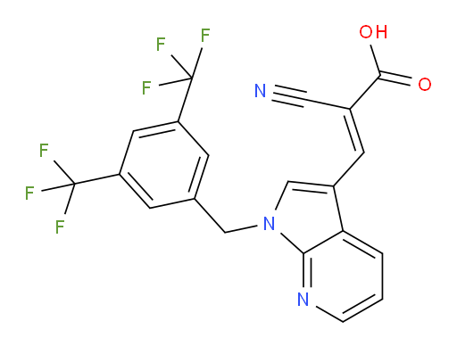 (2E)-3-[1-[[3,5-Bis(trifluoromethyl)phenyl]methyl]-1H-pyrrolo[2,3-b]pyridin-3-yl]-2-cyano-2-propenoic acid (ACI)
