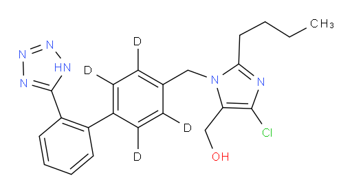 2-Butyl-4-chloro-1-[[2′-(2H-tetrazol-5-yl)[1,1′-biphenyl]-4-yl-2,3,5,6-d4]methyl]-1H-imidazole-5-methanol (ACI)