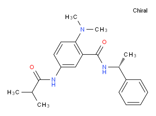 2-(Dimethylamino)-5-[(2-methyl-1-oxopropyl)amino]-N-[(1R)-1-phenylethyl]benzamide (ACI)