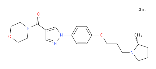 [1-[4-[3-[(2R)-2-Methyl-1-pyrrolidinyl]propoxy]phenyl]-1H-pyrazol-4-yl]-4-morpholinylmethanone (ACI)