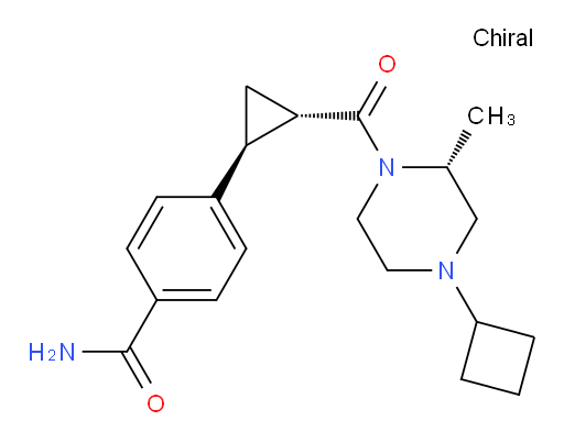 4-[(1S,2S)-2-[[(2R)-4-Cyclobutyl-2-methyl-1-piperazinyl]carbonyl]cyclopropyl]benzamide (ACI)