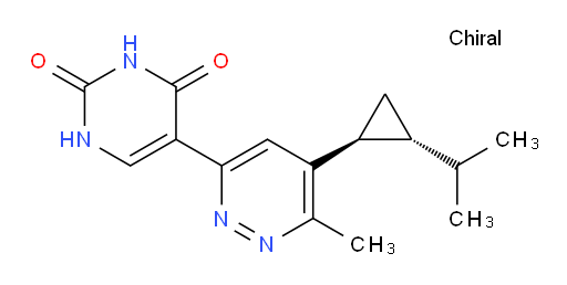 5-[6-Methyl-5-[(1S,2R)-2-(1-methylethyl)cyclopropyl]-3-pyridazinyl]-2,4(1H,3H)-pyrimidinedione (ACI)