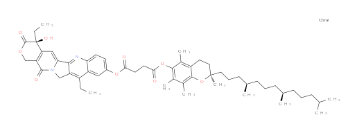 1-[(4S)-4,11-Diethyl-3,4,12,14-tetrahydro-4-hydroxy-3,14-dioxo-1H-pyrano[3′,4′:6,7]indolizino[1,2-b]quinolin-9-yl] 4-[(2R)-3,4-dihydro-2,5,7,8-tetramethyl-2-[(4R,8R)-4,8,12-trimethyltridecyl]-2H-1-benzopyran-6-yl] butanedioate (ACI)
