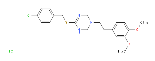 1,3,5-Triazine, 4-[[(4-chlorophenyl)methyl]thio]-1-[2-(3,4-dimethoxyphenyl)ethyl]-1,2,3,6-tetrahydro-, hydrochloride (1:1) (ACI)
