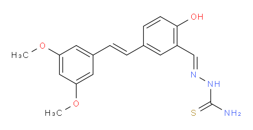 (2E)-2-[[5-[(1E)-2-(3,5-Dimethoxyphenyl)ethenyl]-2-hydroxyphenyl]methylene]hydrazinecarbothioamide (ACI)