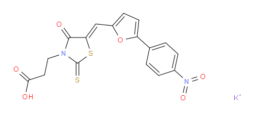 3-Thiazolidinepropanoic acid, 5-[[5-(4-nitrophenyl)-2-furanyl]methylene]-4-oxo-2-thioxo-, potassium salt (1:1), (5Z)- (ACI)