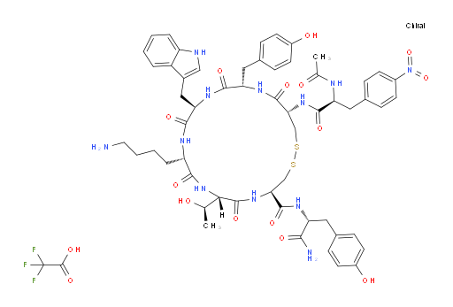 D-Tyrosinamide, N-acetyl-4-nitro-L-phenylalanyl-D-cysteinyl-L-tyrosyl-D-tryptophyl-L-lysyl-L-threonyl-L-cysteinyl-, cyclic (2→7)-disulfide, 2,2,2-trifluoroacetate (1:1) (ACI)