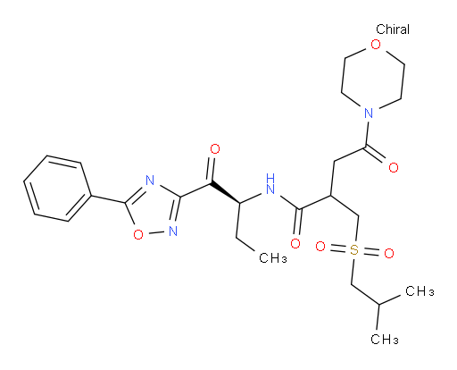 α-[[(2-Methylpropyl)sulfonyl]methyl]-γ-oxo-N-[(1S)-1-[(5-phenyl-1,2,4-oxadiazol-3-yl)carbonyl]propyl]-4-morpholinebutanamide (ACI)