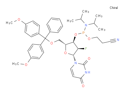 Uridine, 5′-O-[bis(4-methoxyphenyl)phenylmethyl]-2′-deoxy-2′-fluoro-, 3′-[2-cyanoethyl N,N-bis(1-methylethyl)phosphoramidite]