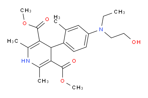 3,5-dimethyl 4-{4-[ethyl(2-hydroxyethyl)amino]-2-methylphenyl}-2,6-dimethyl-1,4-dihydropyridine-3,5-dicarboxylate