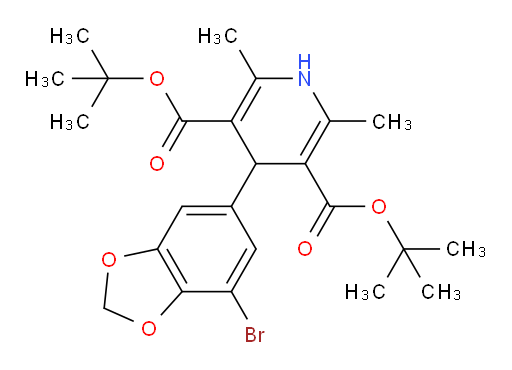 3,5-di-tert-butyl 4-(7-bromo-1,3-dioxaindan-5-yl)-2,6-dimethyl-1,4-dihydropyridine-3,5-dicarboxylate
