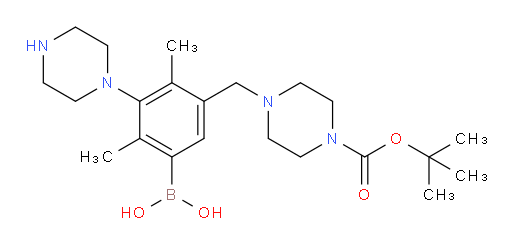 [5-({4-[(tert-butoxy)carbonyl]piperazin-1-yl}methyl)-2,4-dimethyl-3-(piperazin-1-yl)phenyl]boronic acid