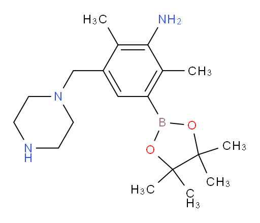 2,6-dimethyl-3-[(piperazin-1-yl)methyl]-5-(4,4,5,5-tetramethyl-1,3,2-dioxaborolan-2-yl)aniline