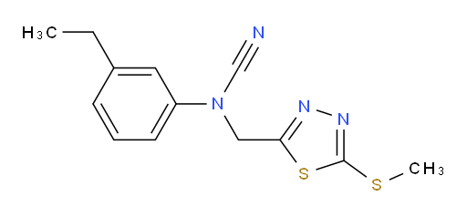 N-cyano-3-ethyl-N-{[5-(methylsulfanyl)-1,3,4-thiadiazol-2-yl]methyl}aniline