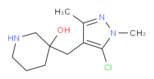 3-[(5-chloro-1,3-dimethyl-1H-pyrazol-4-yl)methyl]piperidin-3-ol