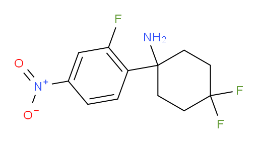 4,4-difluoro-1-(2-fluoro-4-nitrophenyl)cyclohexan-1-amine