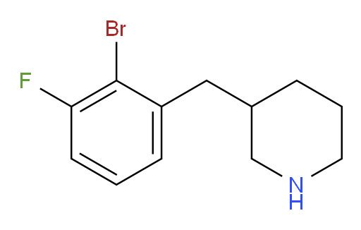 3-[(2-bromo-3-fluorophenyl)methyl]piperidine