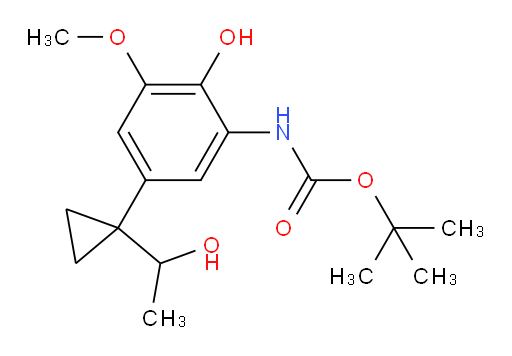 tert-butyl N-{2-hydroxy-5-[1-(1-hydroxyethyl)cyclopropyl]-3-methoxyphenyl}carbamate